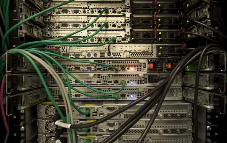 Server rack infrastructure representing enterprise AI operations and governance